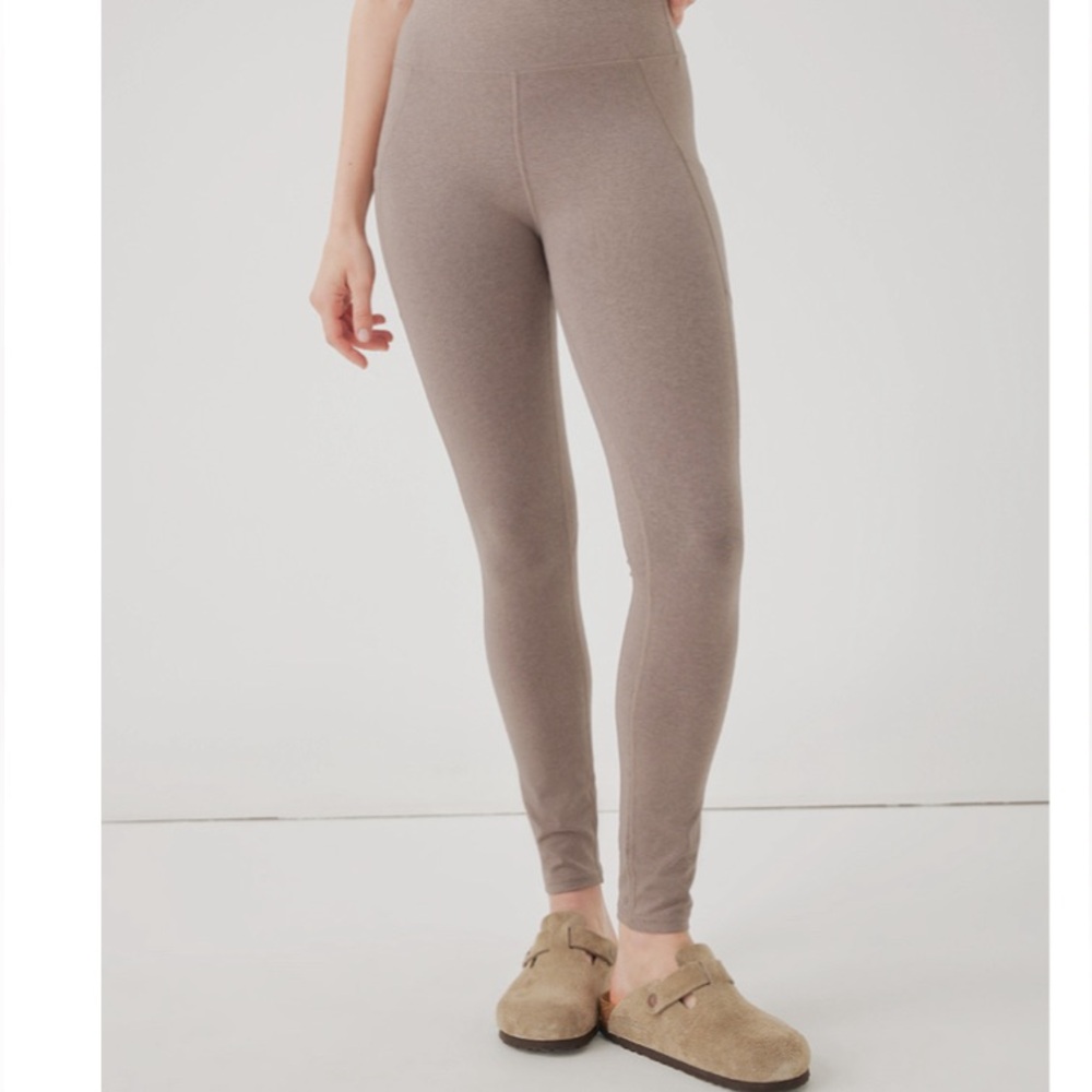 Pact Women's Deep Taupe Heather Purefit Pocket Legging
